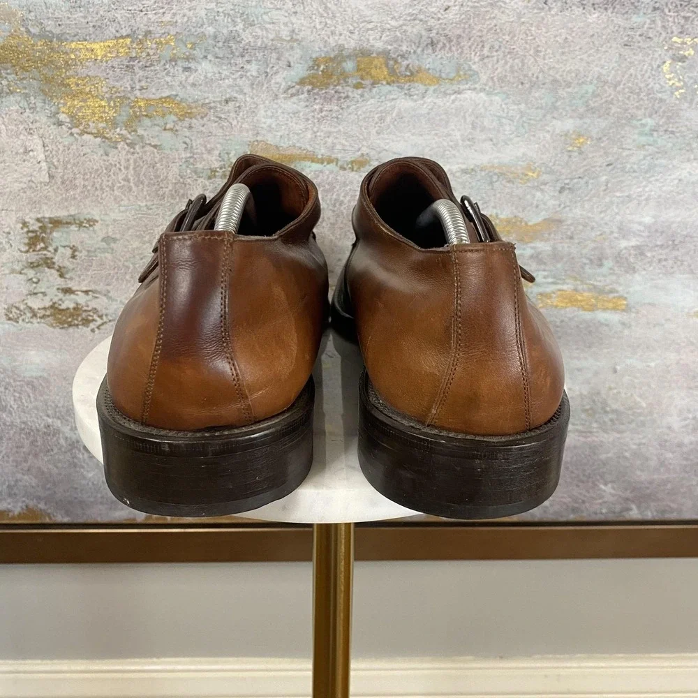Cole Haan City Shoes Mens Size 12 D Brown Leather Monk Strap Loafers Dress
